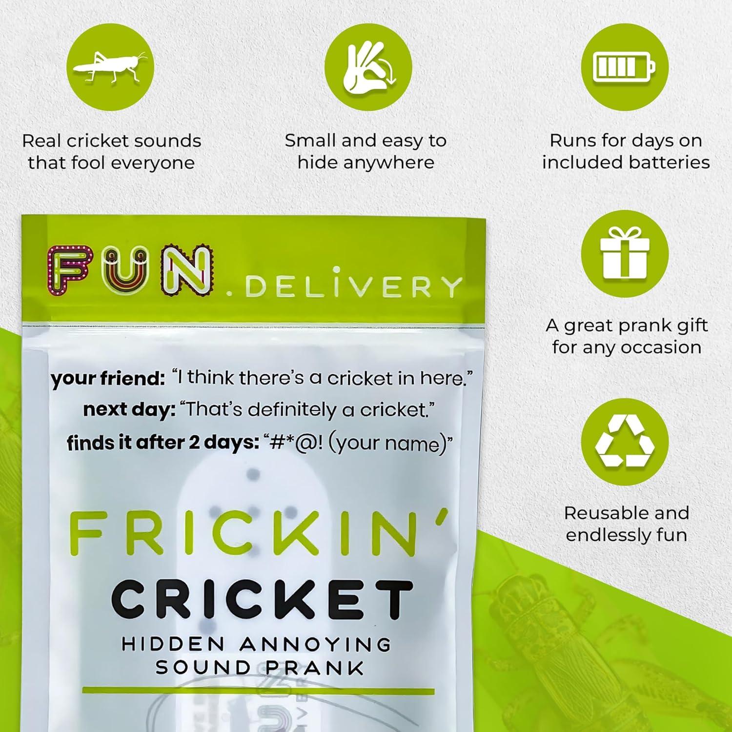 Dispositivo de broma Frickin' Cricket FUN delivery - Sonido oculto