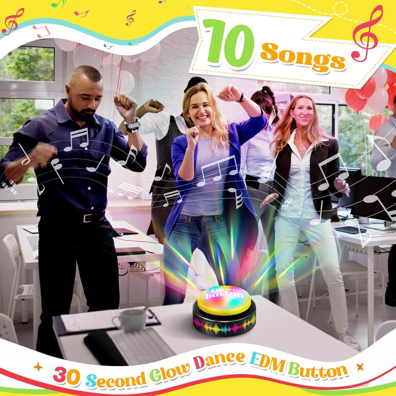 Botón de Fiesta de Baile Feekoon Amarillo y Negro 10 Canciones