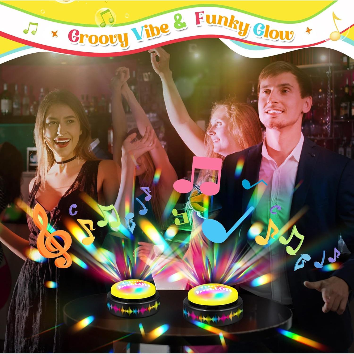 Botón de Fiesta de Baile Feekoon Amarillo y Negro 10 Canciones