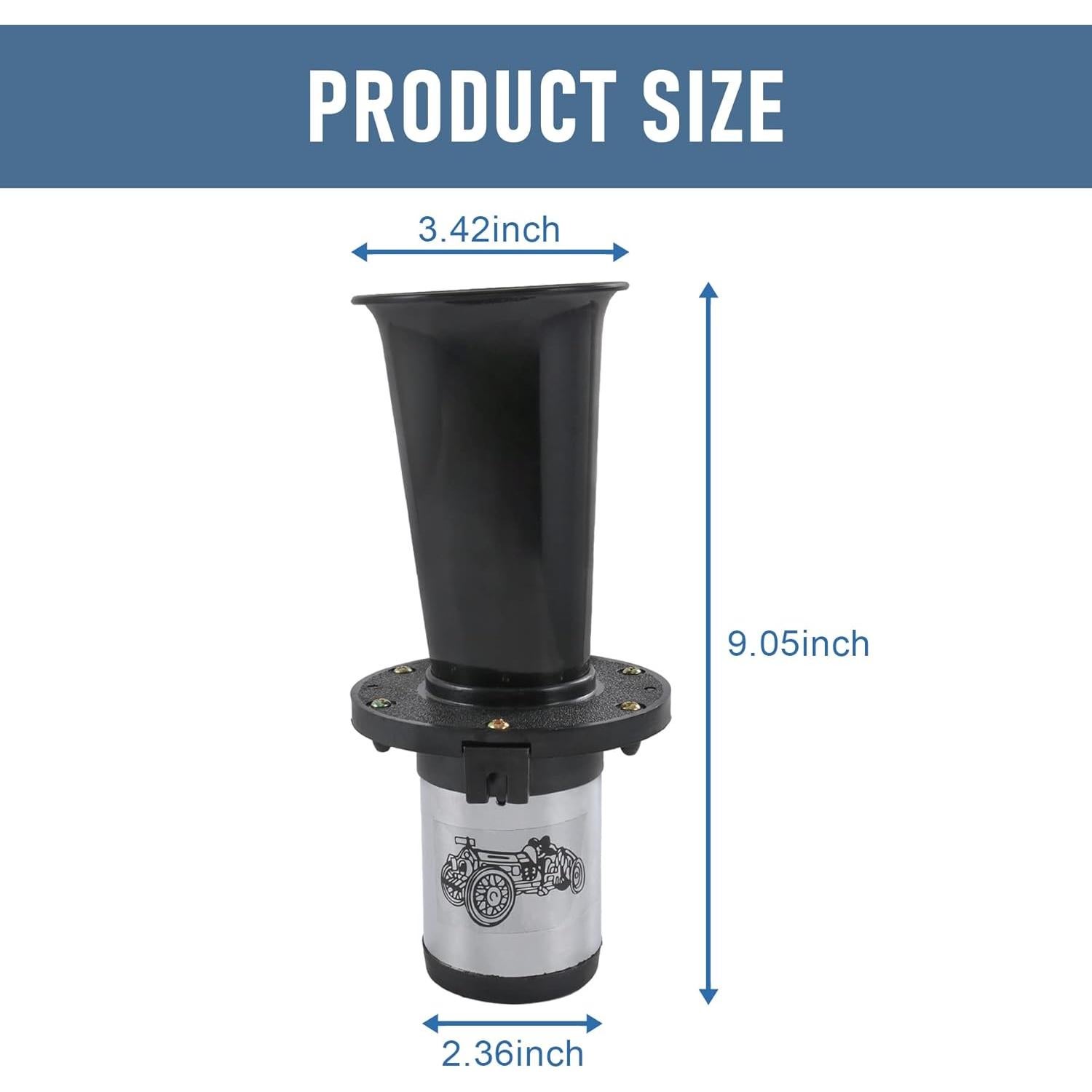 Claxon Antiguo AHOOGA JDMSPEED 12V 110DB Estilo Vintage