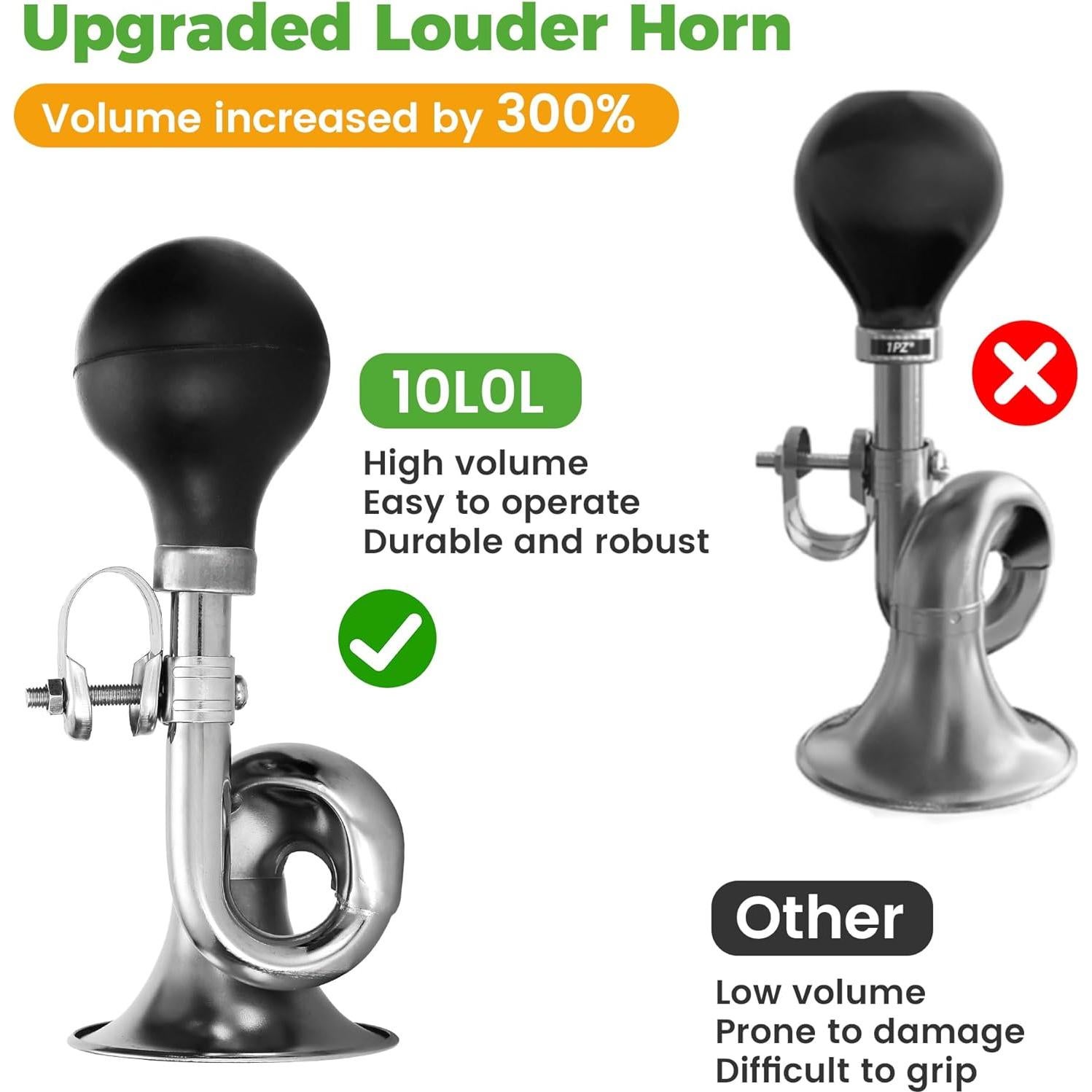 Claxon Retro 10L0L para Carrito de Golf y Bicicleta - Negro