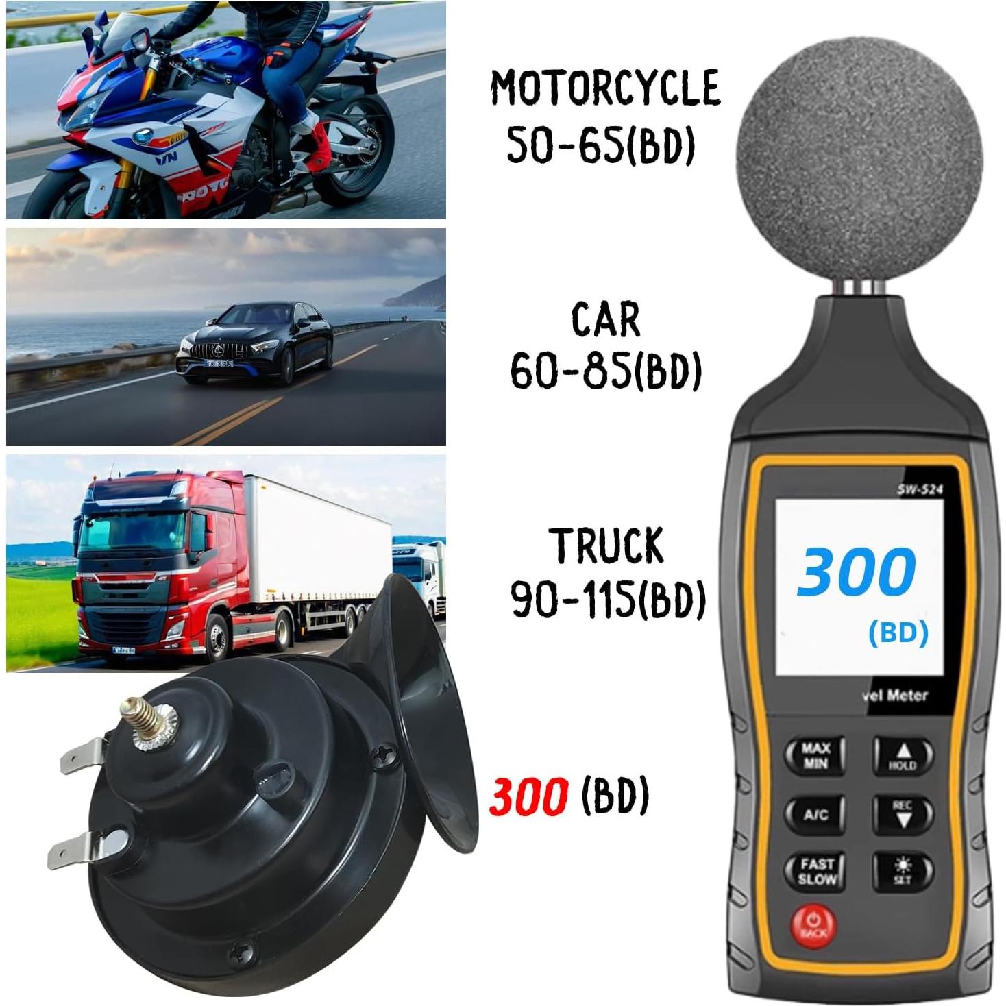 Claxon de Tren ZJLWYZQQ 300DB Doble 12V Impermeable