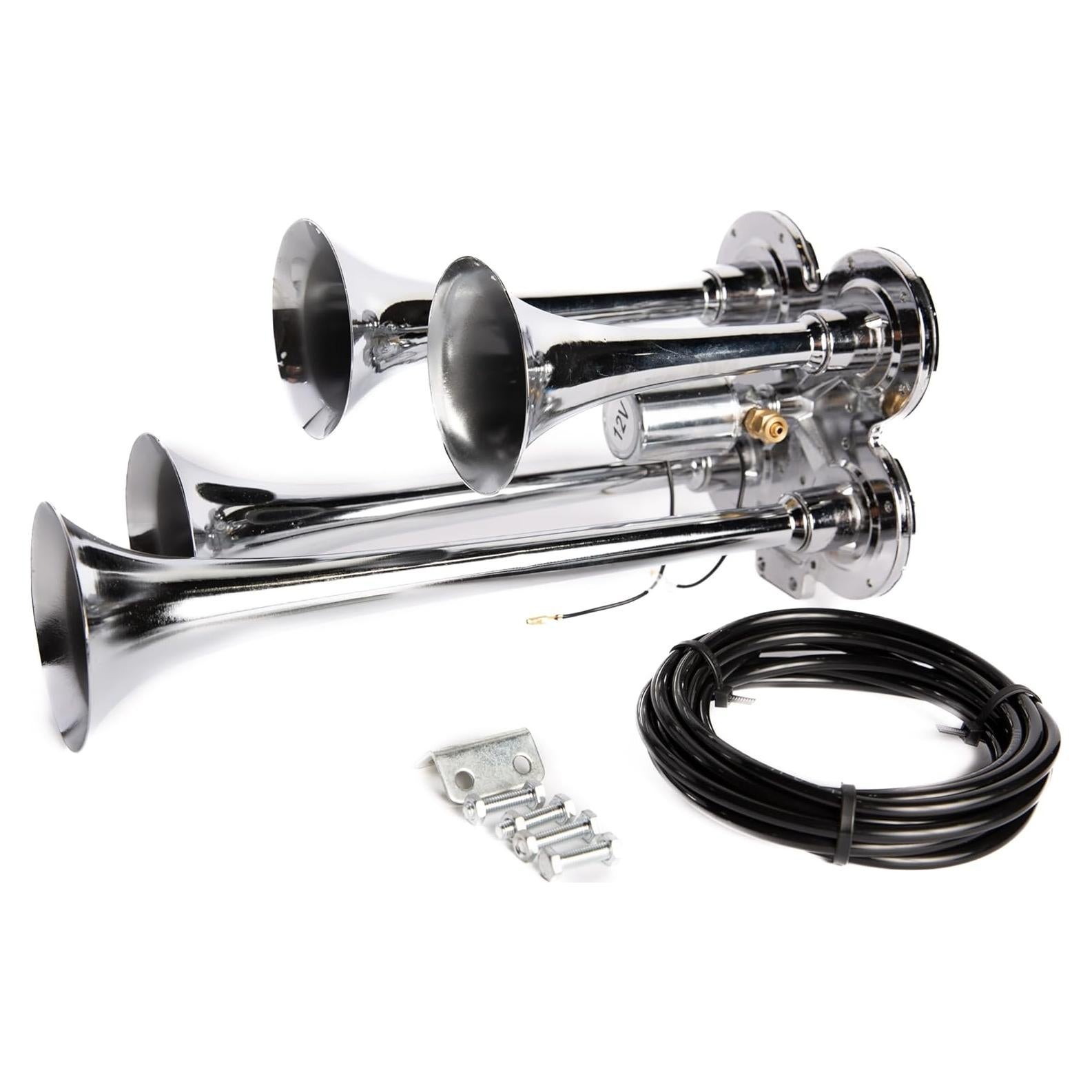 Cuerno de Aire Viking Horns V4008 4 Trompetas Cromo 149dB