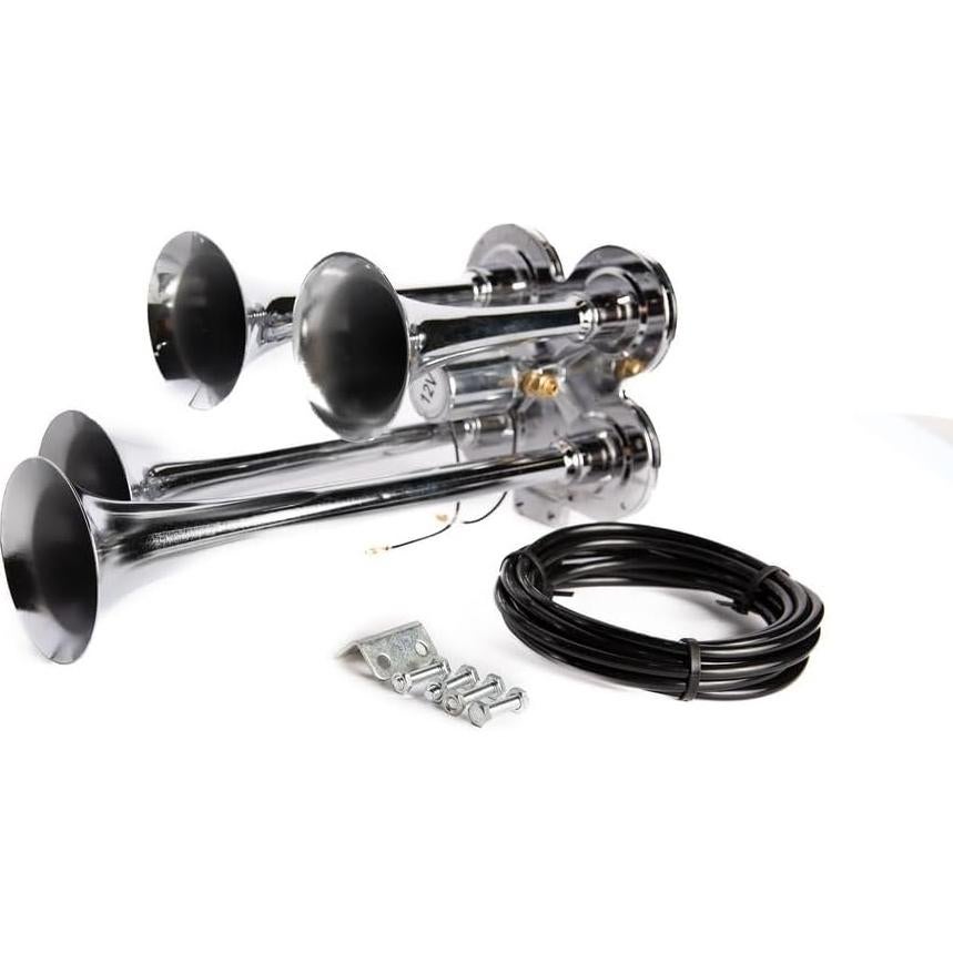 Cuerno de Aire Viking Horns V4008 4 Trompetas Cromo 149dB