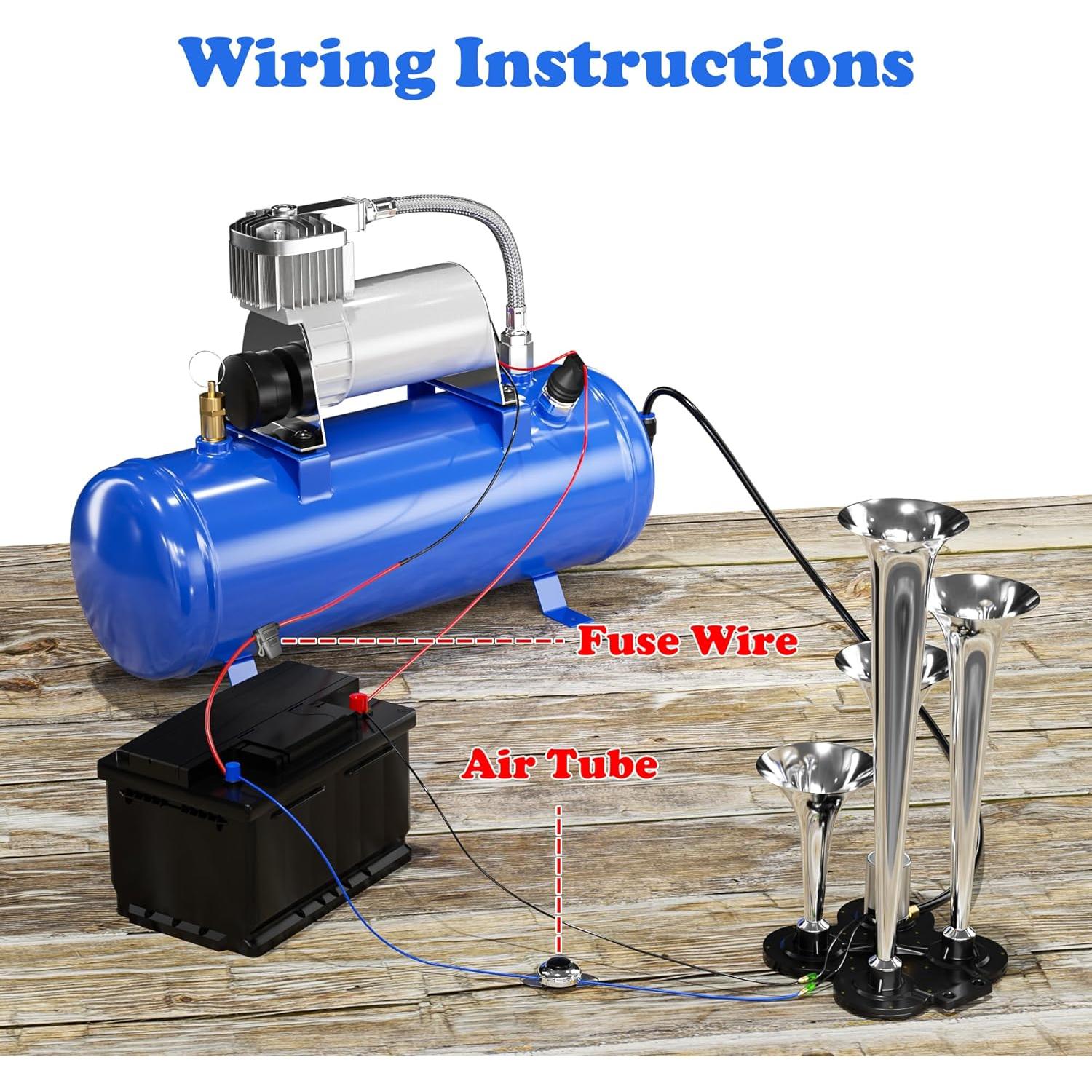 Kit de bocina de tren SuxiDi 150DB 6L 12V para vehículos
