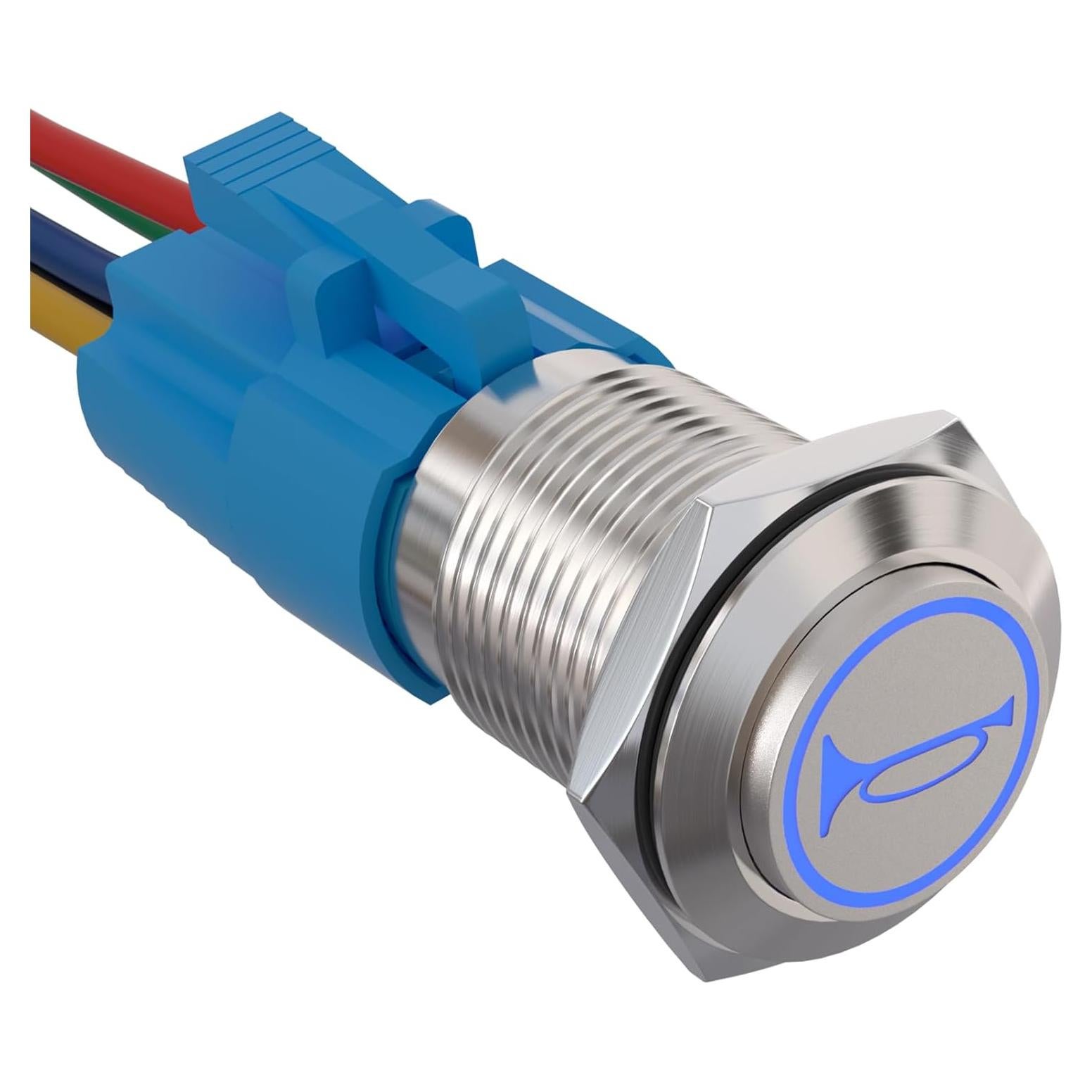 Interruptor Momentáneo APIELE 19mm 12V con Zumbador IP65