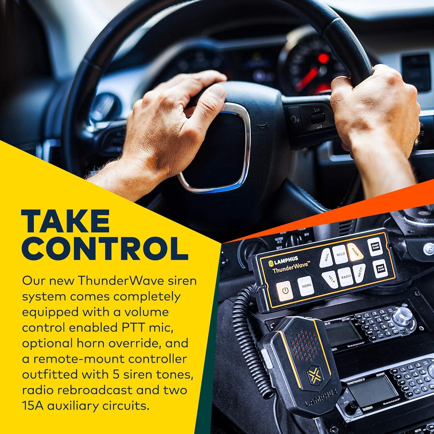 Amplificador de Sirena ThunderWave 150W con Control Remoto