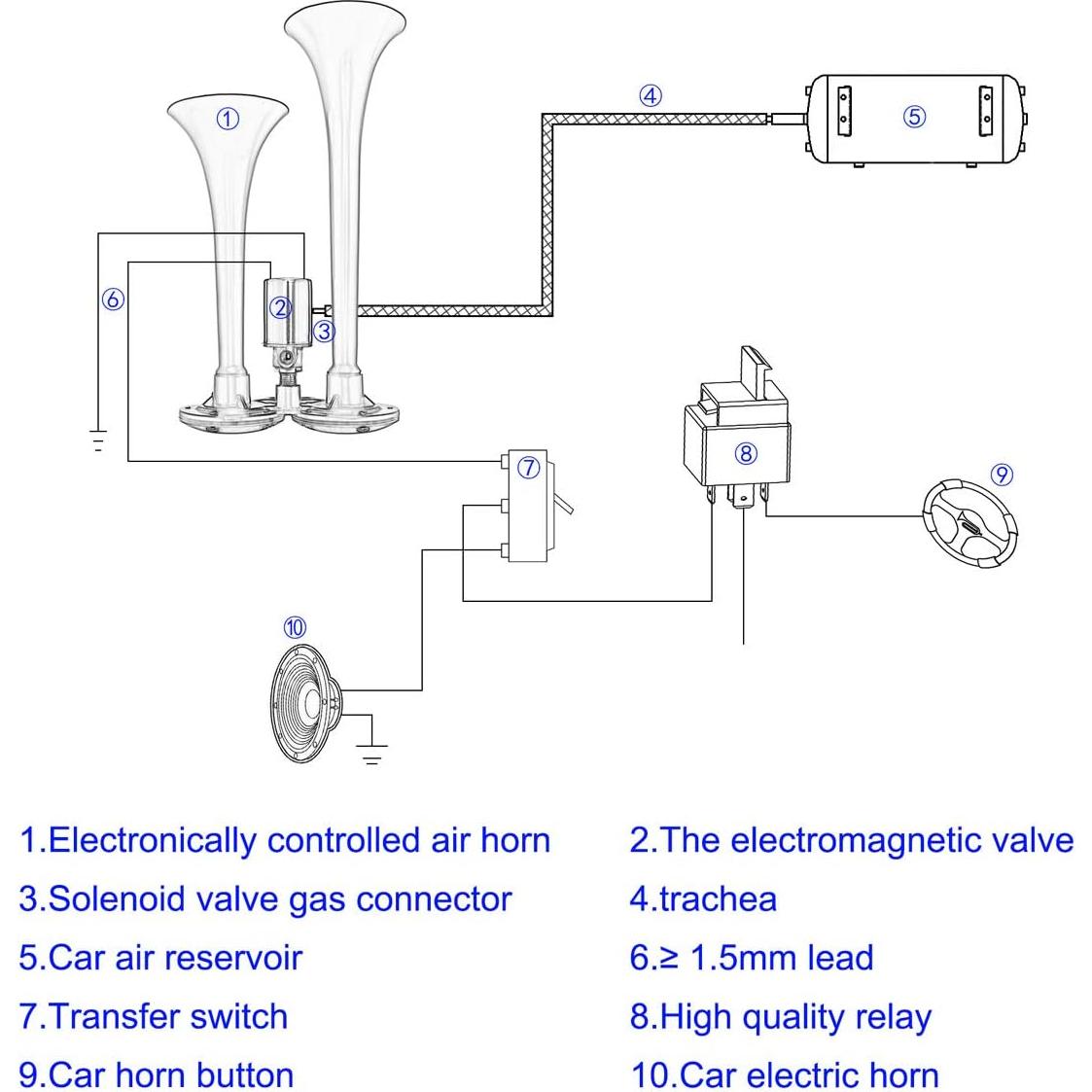 Kit de Bocina de Aire DriSentri AUP_418 150dB 4 Trompetas