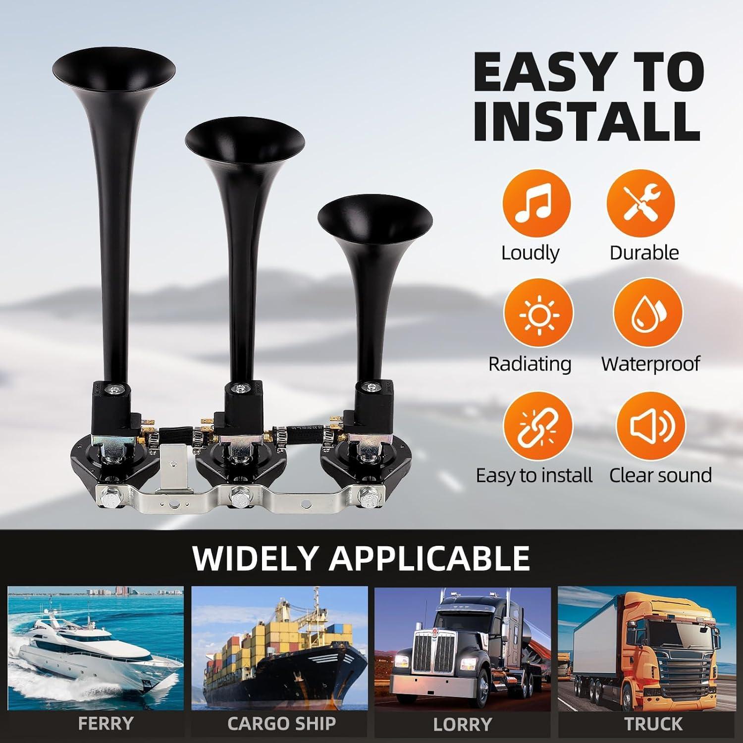 Kit de bocina de aire Cenzhiwen KX-2025731 10 tonos 24V