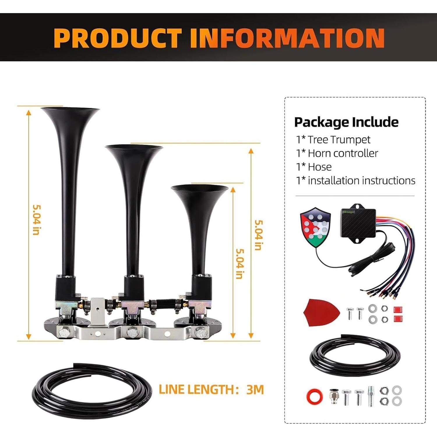 Kit de bocina de aire Cenzhiwen KX-2025731 10 tonos 24V