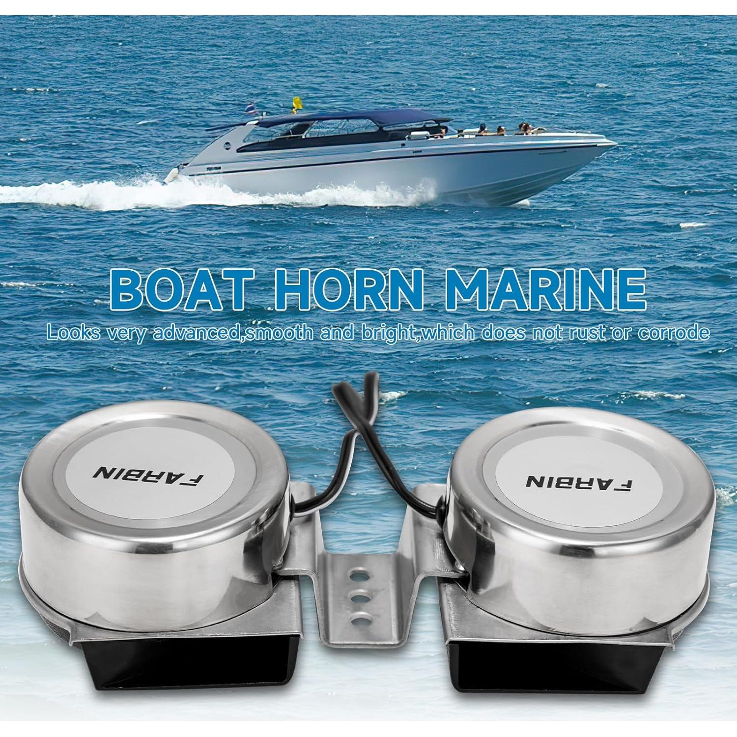 Bocinas Impermeables FARBIN de Acero Inoxidable 12V 130dB