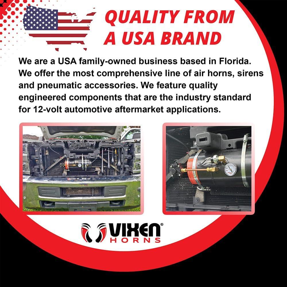 Claxon de Tren Vixen Horns VXH4114 4 Trompetas 144 dB