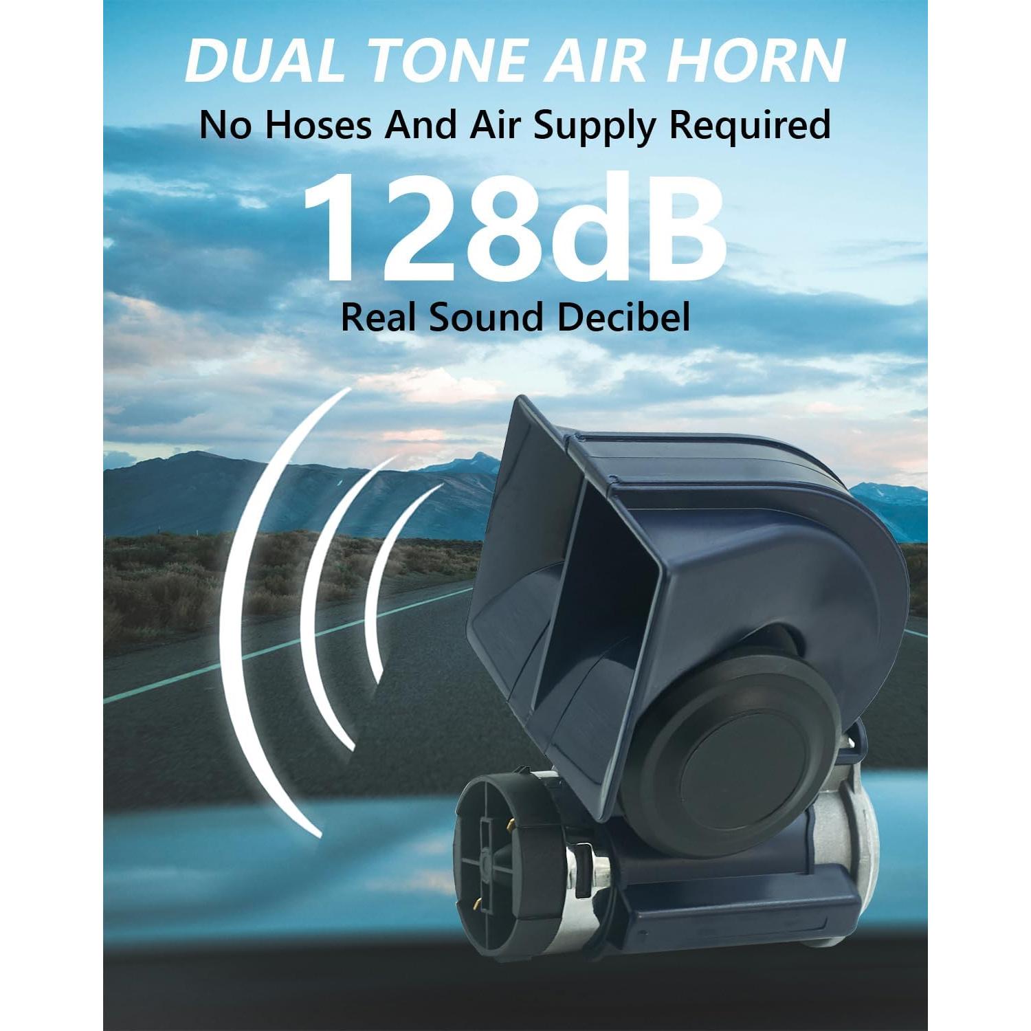 Bocina de Aire NEOGET 12V Compacta Doble Tono 128dB Azul