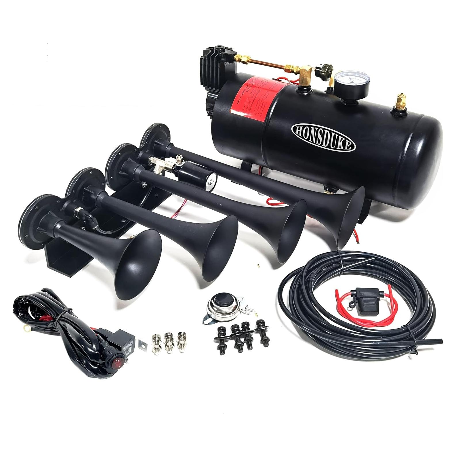 Kit de bocina de tren HONSDUKE 3L 150dB 4 trompetas 12V