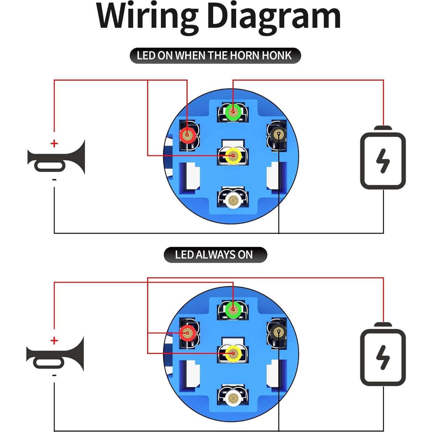 Interruptor de Claxon Marino DaierTek 12V 16mm con Luz LED Roja