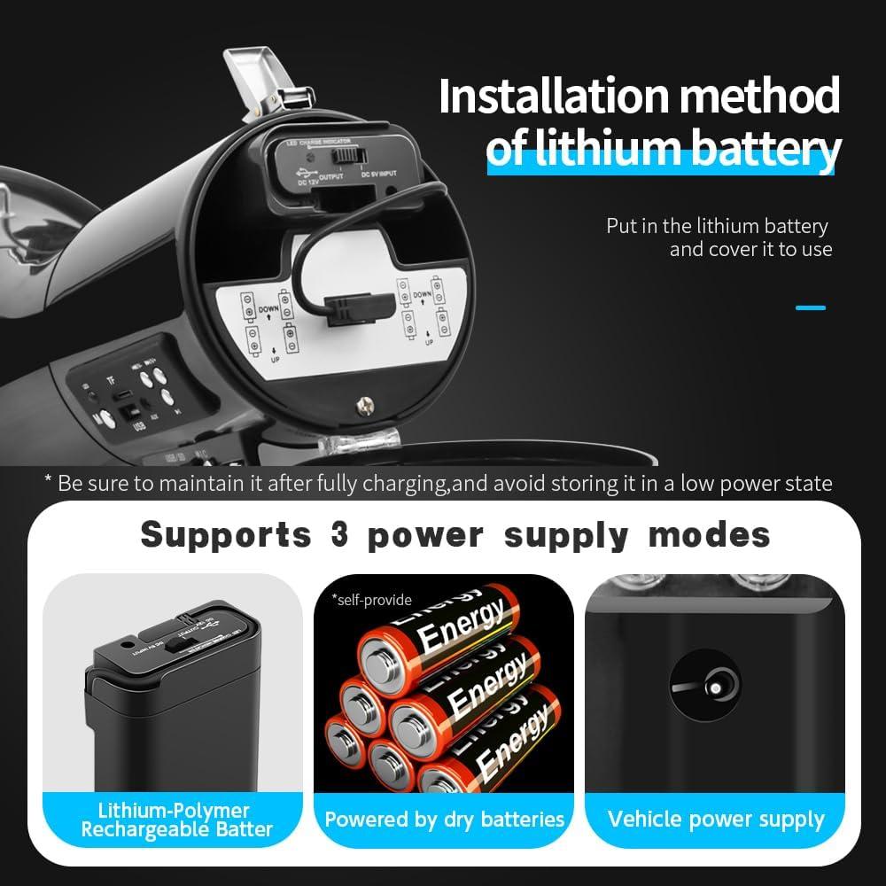 Megáfono Recargable Bluetooth XIAGDIAZ K01 50W con USB