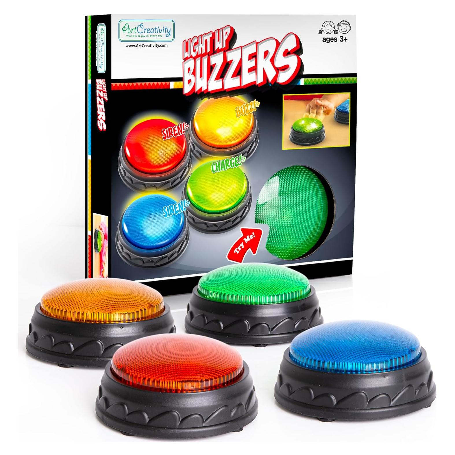 Set de 4 Zumbadores Iluminados ArtCreativity - Juguete de Respuesta para Juegos
