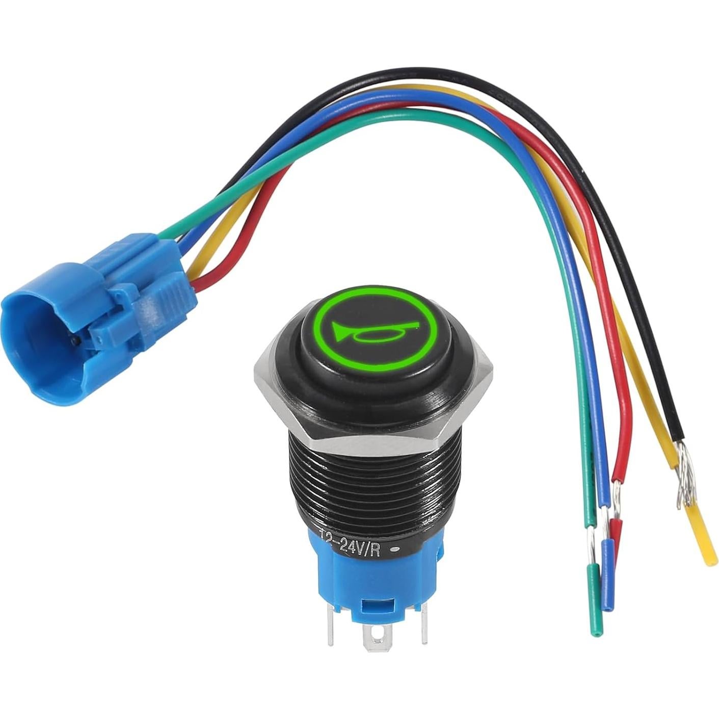 Interruptor de Botón Momentáneo 12V UMLIFE 2 Pack Verde IP65