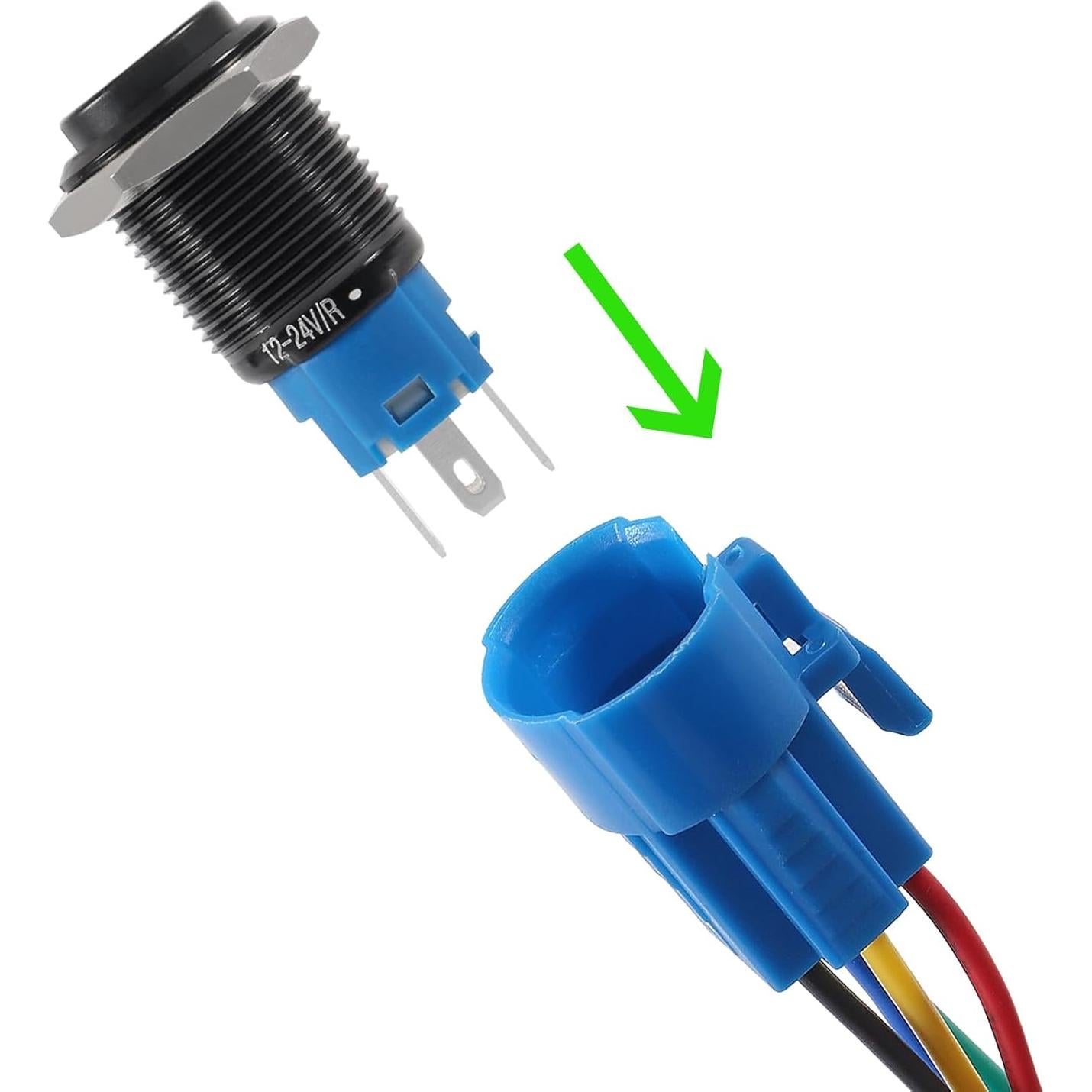 Interruptor de Botón Momentáneo 12V UMLIFE 2 Pack Verde IP65