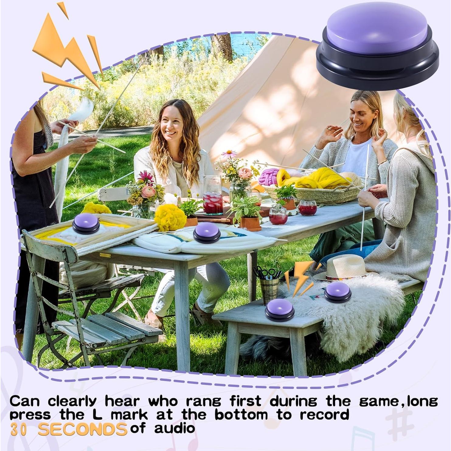 8 Botones de Grabación de Voz PQJSJDR para Juegos y Mascotas