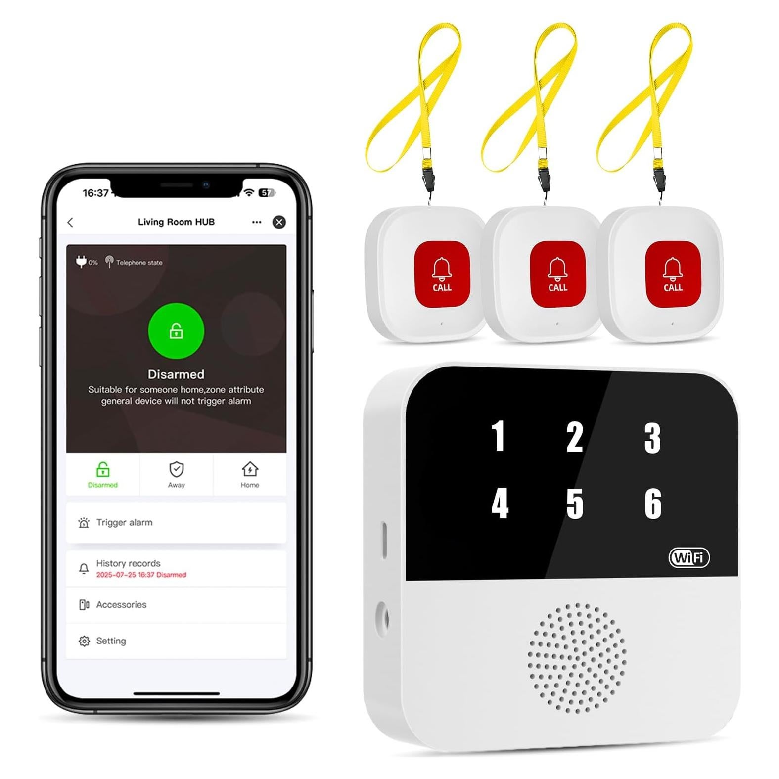 Botón de Llamada Inalámbrico LORA con Hub y 3 Botones IP65