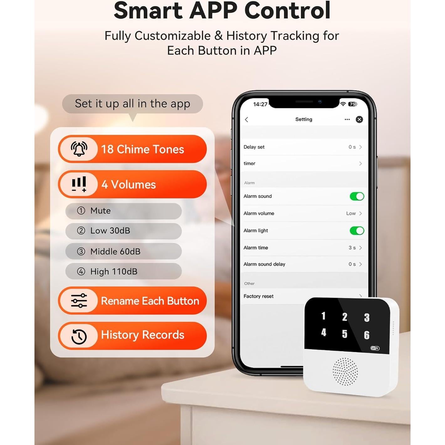 Botón de Llamada Inalámbrico LORA con Hub y 3 Botones IP65
