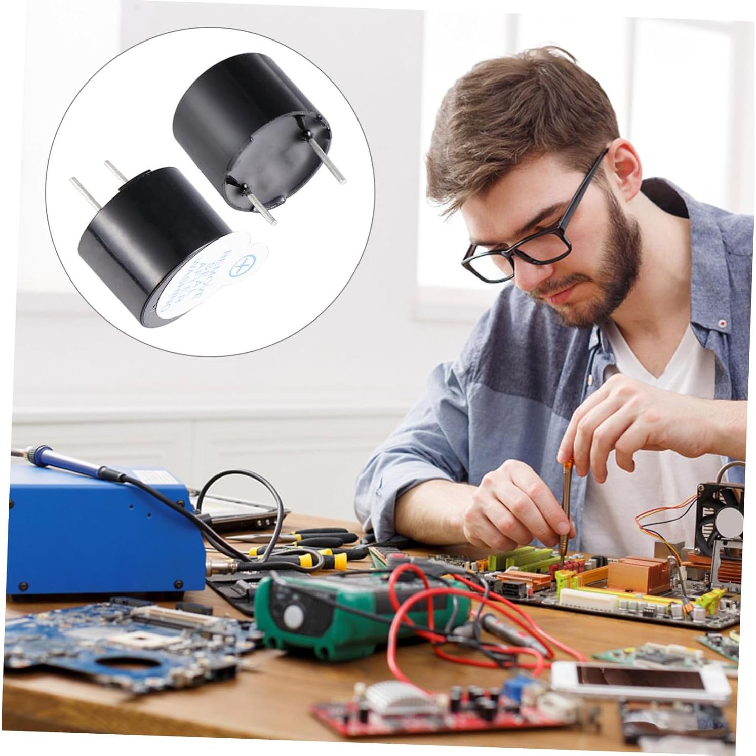 12 Zumbadores Electromagnéticos 5V Hohopeti para Electrónica