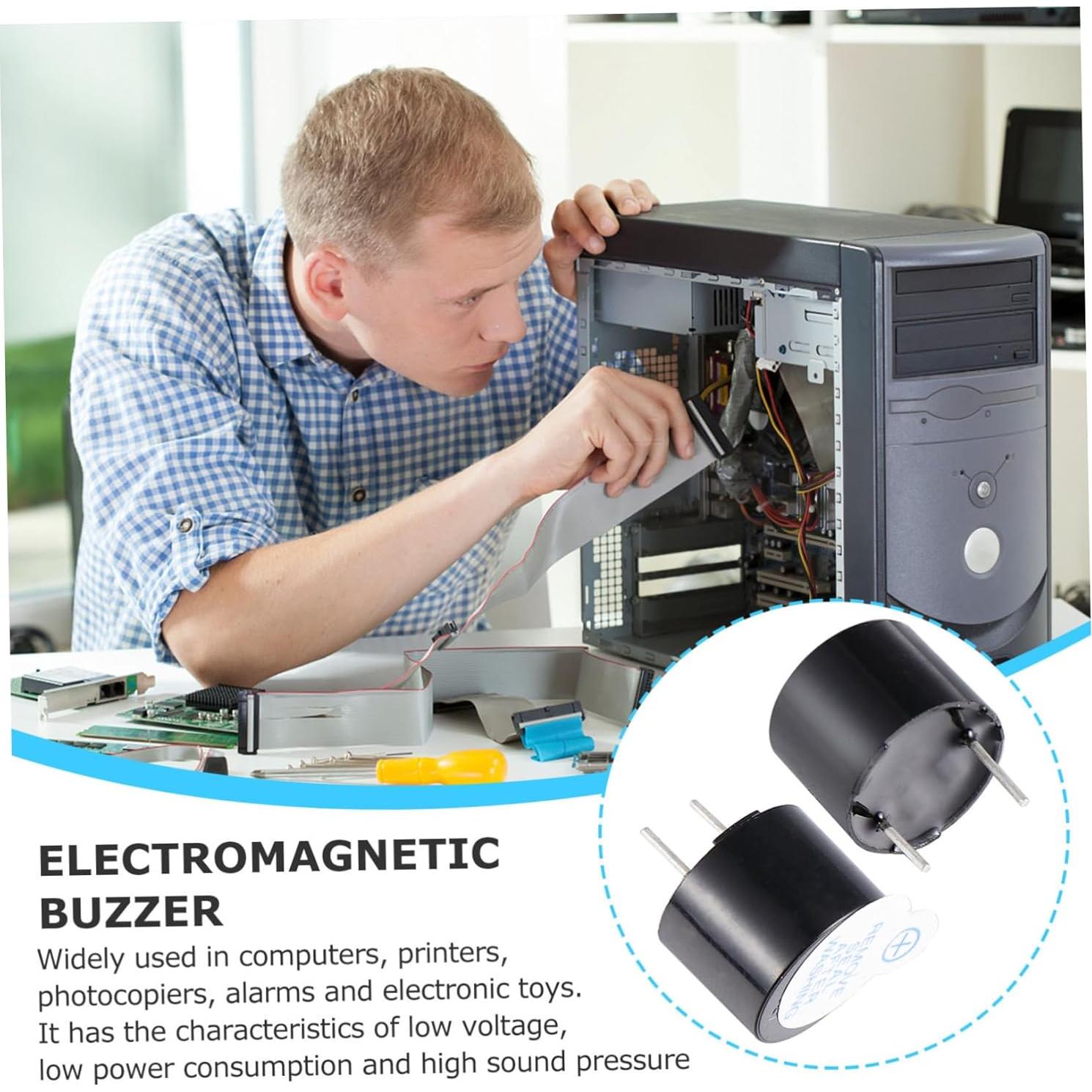 12 Zumbadores Electromagnéticos 5V Hohopeti para Electrónica
