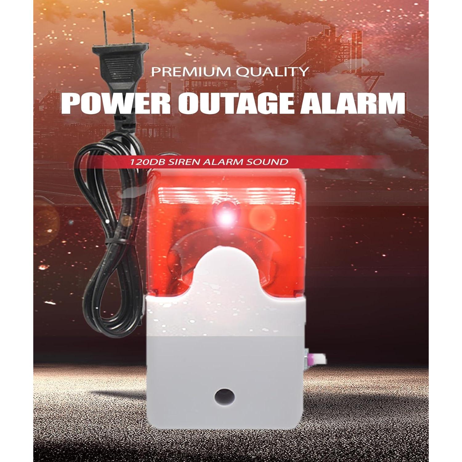 Alarma de Corte de Energía Lelukee 120Db Ajustable con Luz