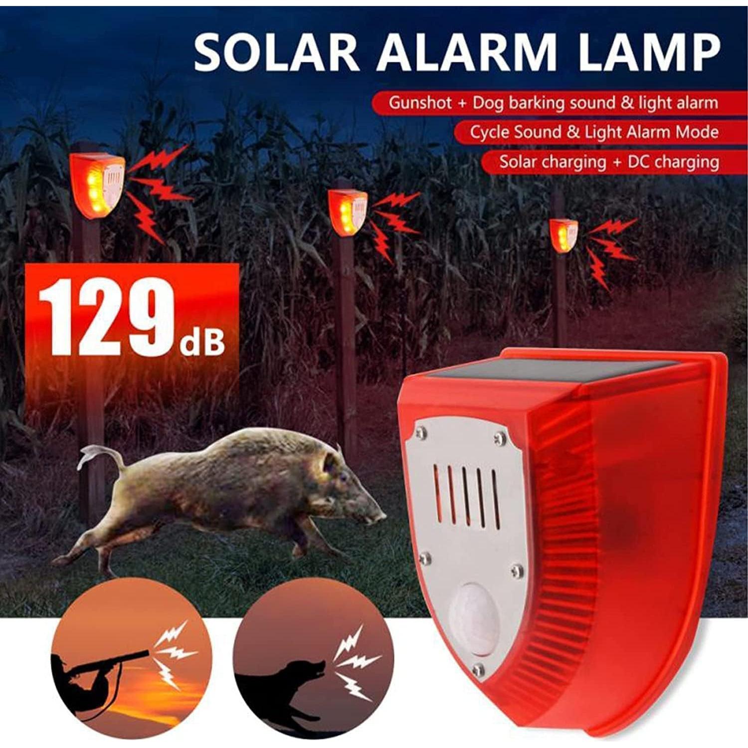 Luz de Alarma Solar con Sensor de Movimiento WONFAST 129dB