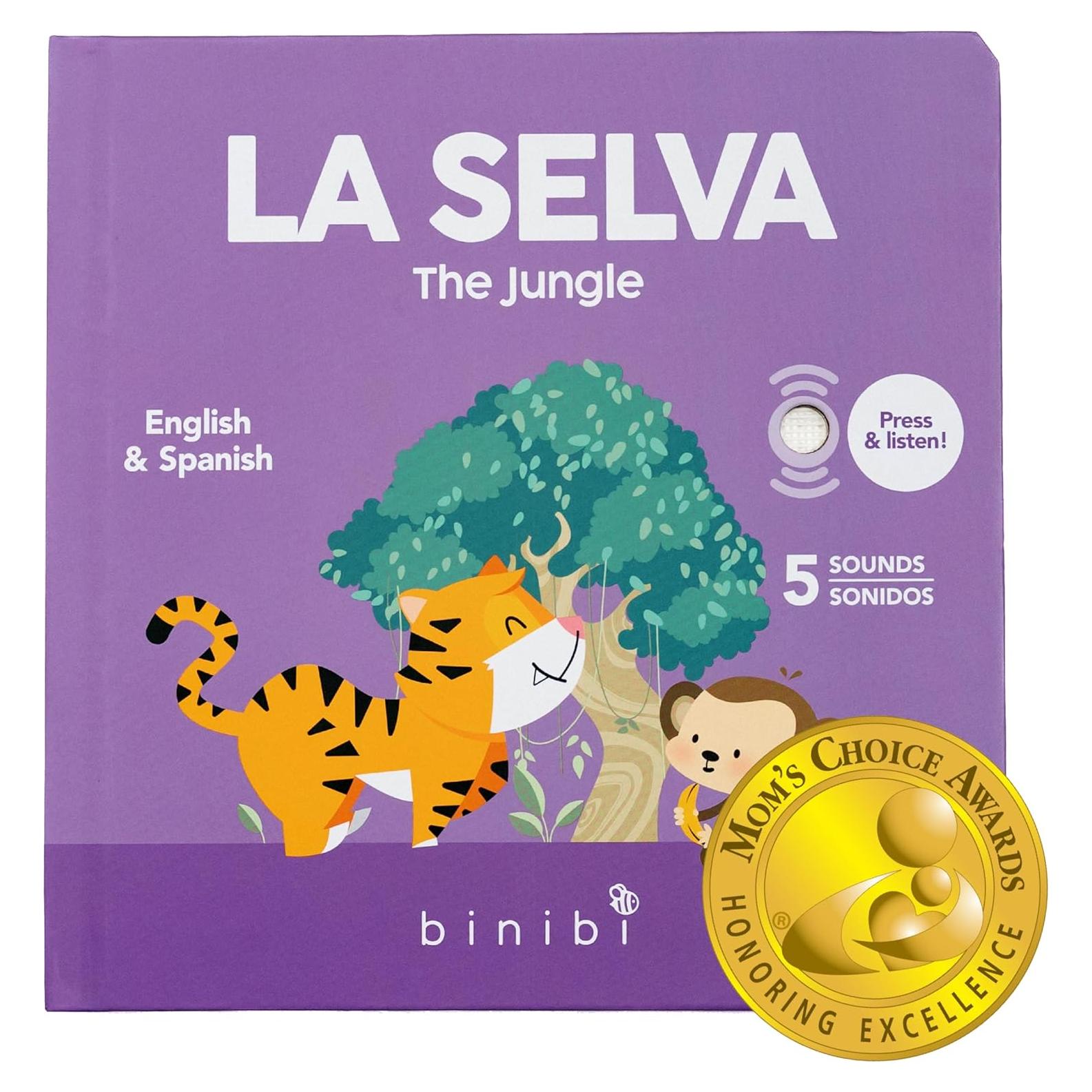Libro Sonoro Bilingüe La Selva Binibi para Bebés 1-3 Años