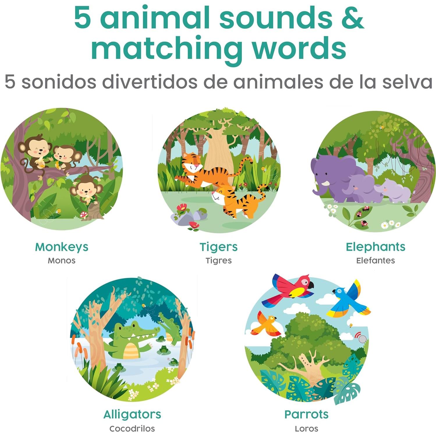 Libro Sonoro Bilingüe La Selva Binibi para Bebés 1-3 Años