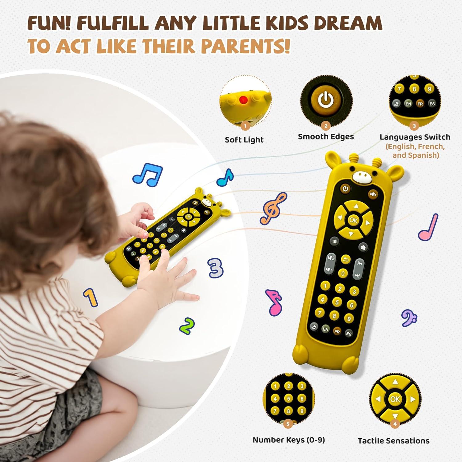 Juguete de Control Remoto para Bebés Jirafa - 3 Idiomas, 50+ Sonidos