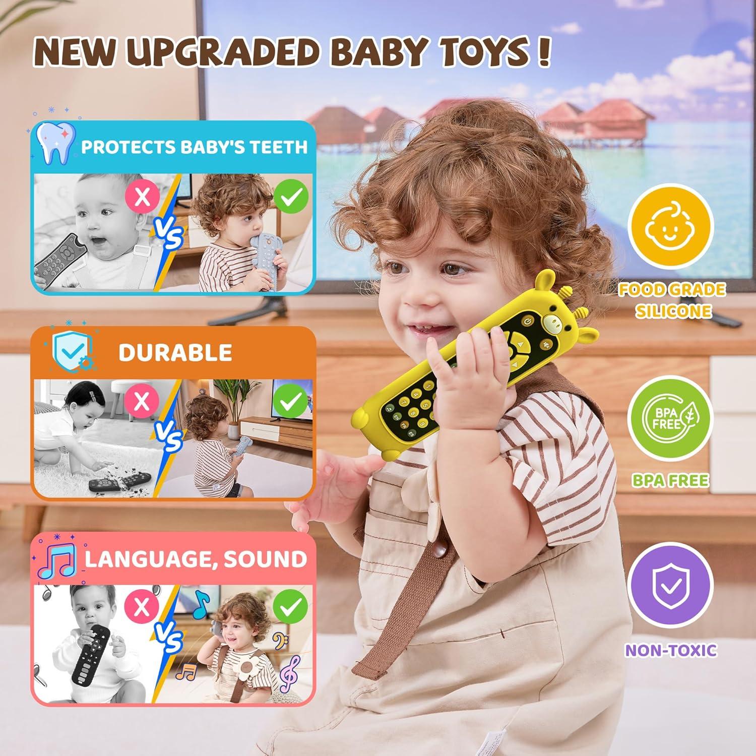 Juguete de Control Remoto para Bebés Jirafa - 3 Idiomas, 50+ Sonidos