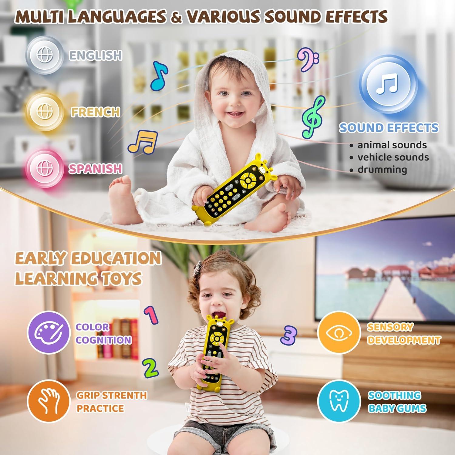 Juguete de Control Remoto para Bebés Jirafa - 3 Idiomas, 50+ Sonidos