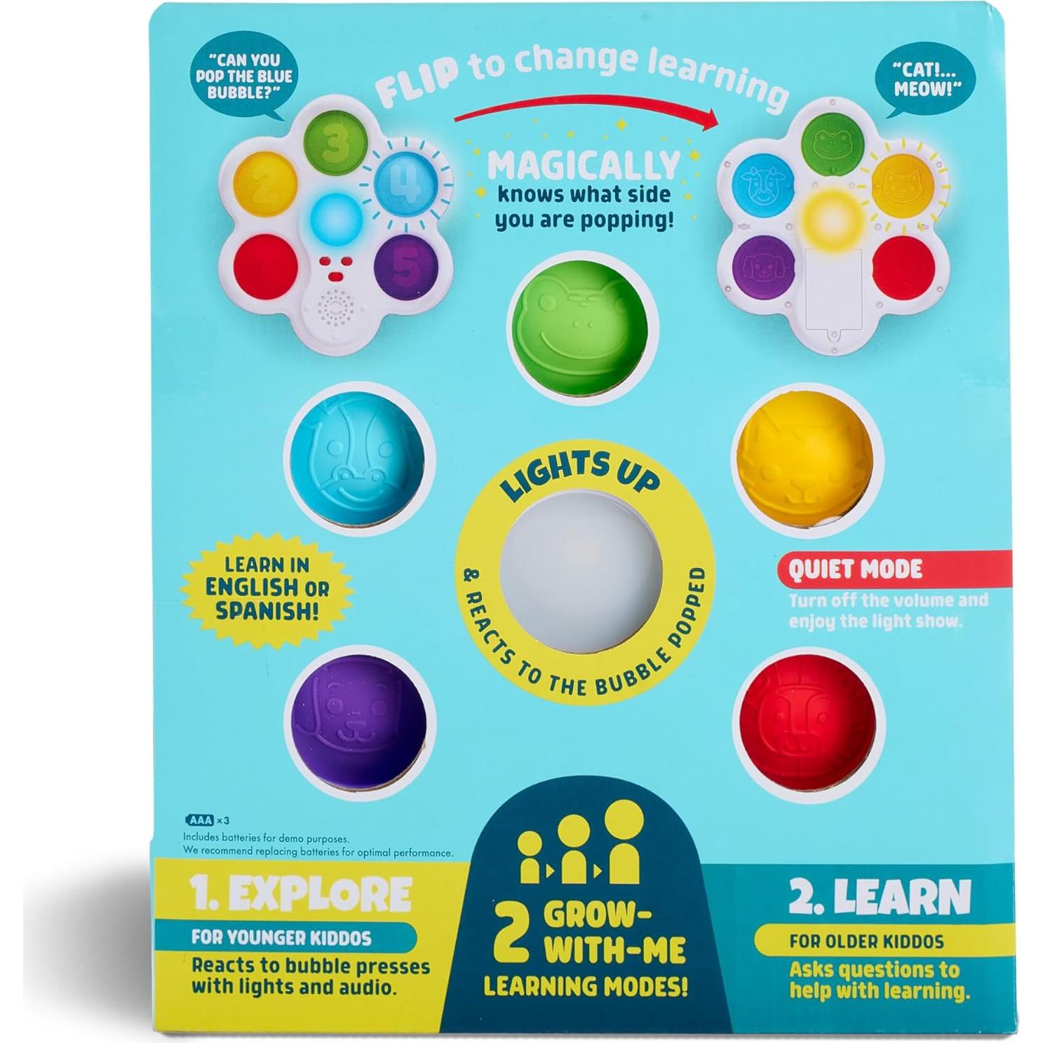 Juguete Educativo Chuckle & Roar Pop It! - Aprendizaje Bilingüe