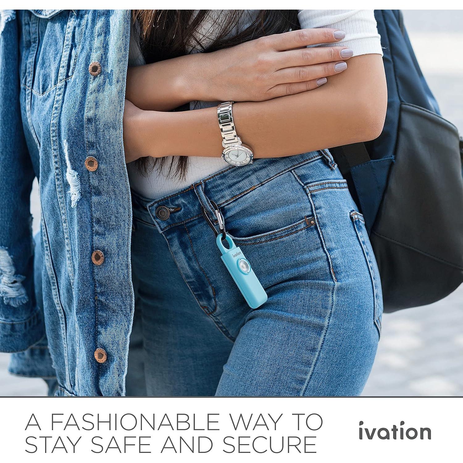 Llave de Alarma SOS Ivation | Sirena 125 dB y Luz LED Estroboscópica