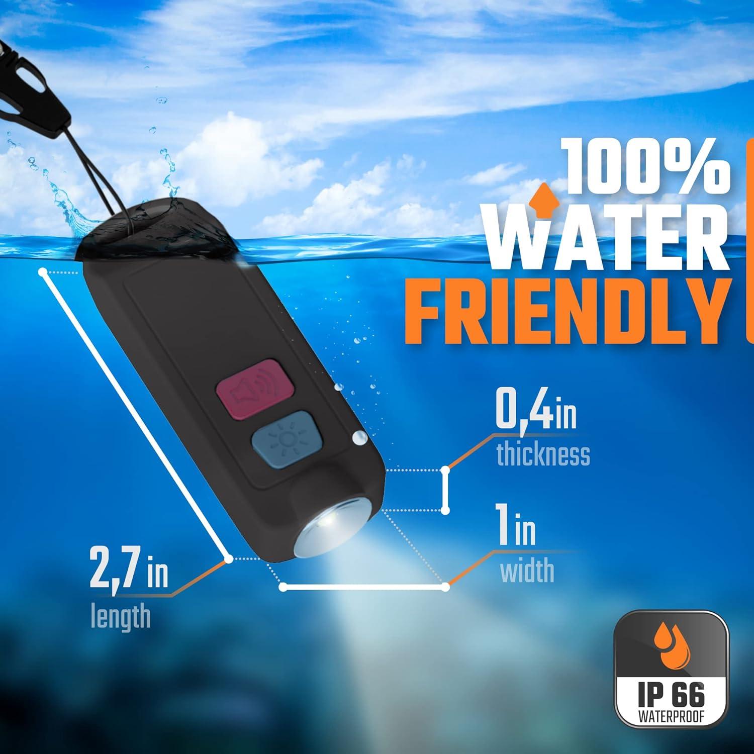 Alarma Personal WETEN 130dB Recargable USB Impermeable Negro