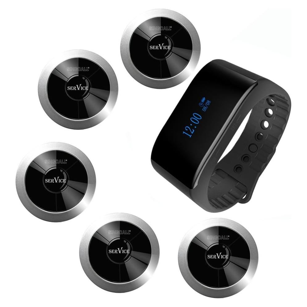 Sistema de Llamadas Inalámbrico SINGCALL 1 Receptor + 5 Pagers