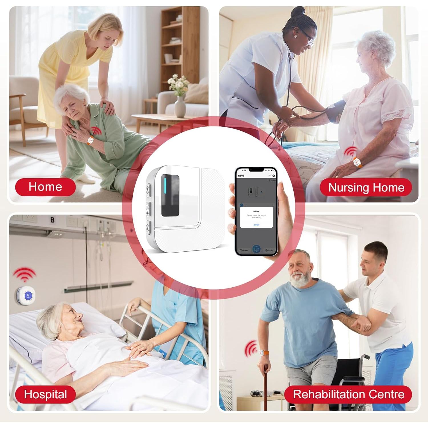 Botón de Llamada Inalámbrico CallToU TY01WH para Ancianos