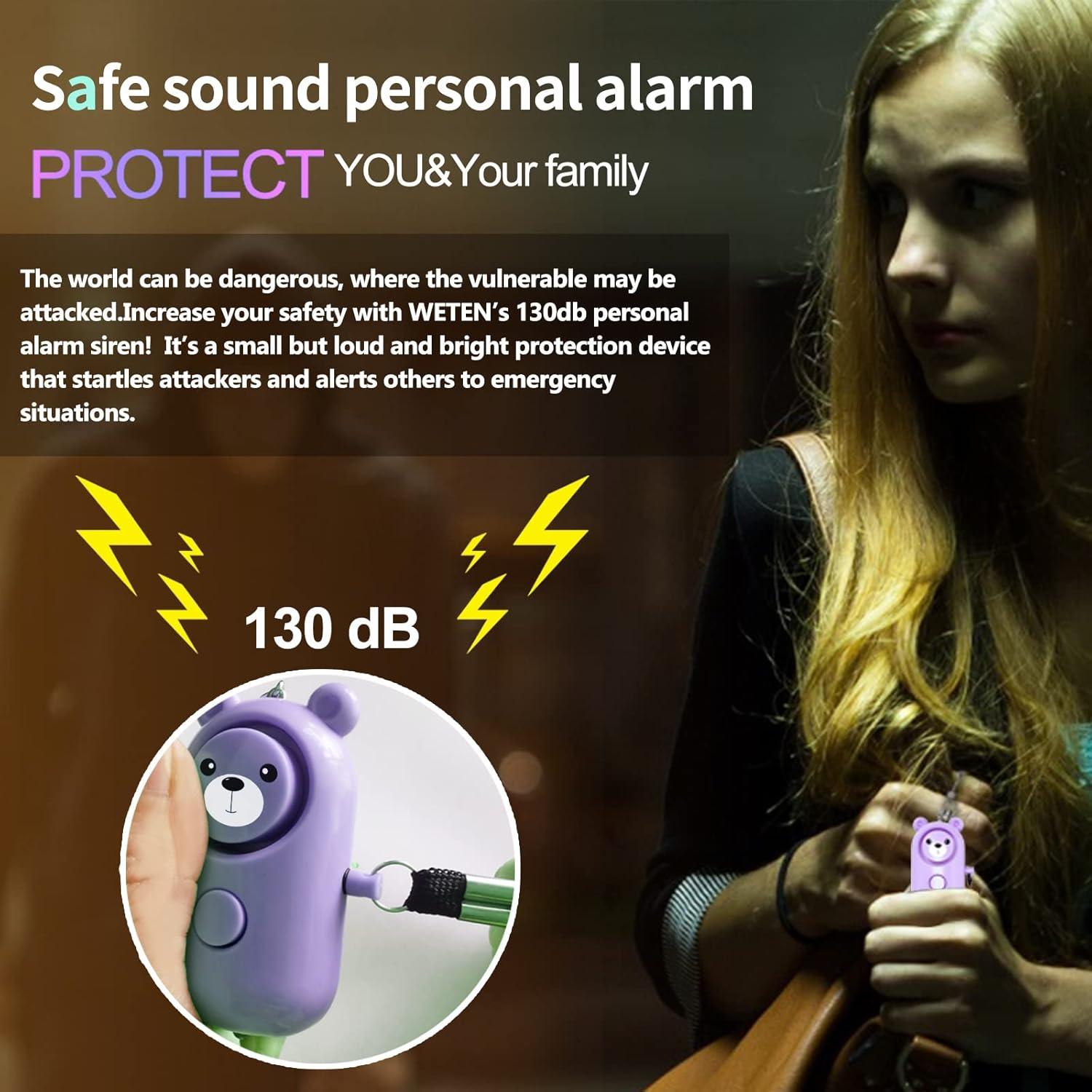 Alarma Personal SRTKBEU 130dB con Luz LED - Azul y Morado