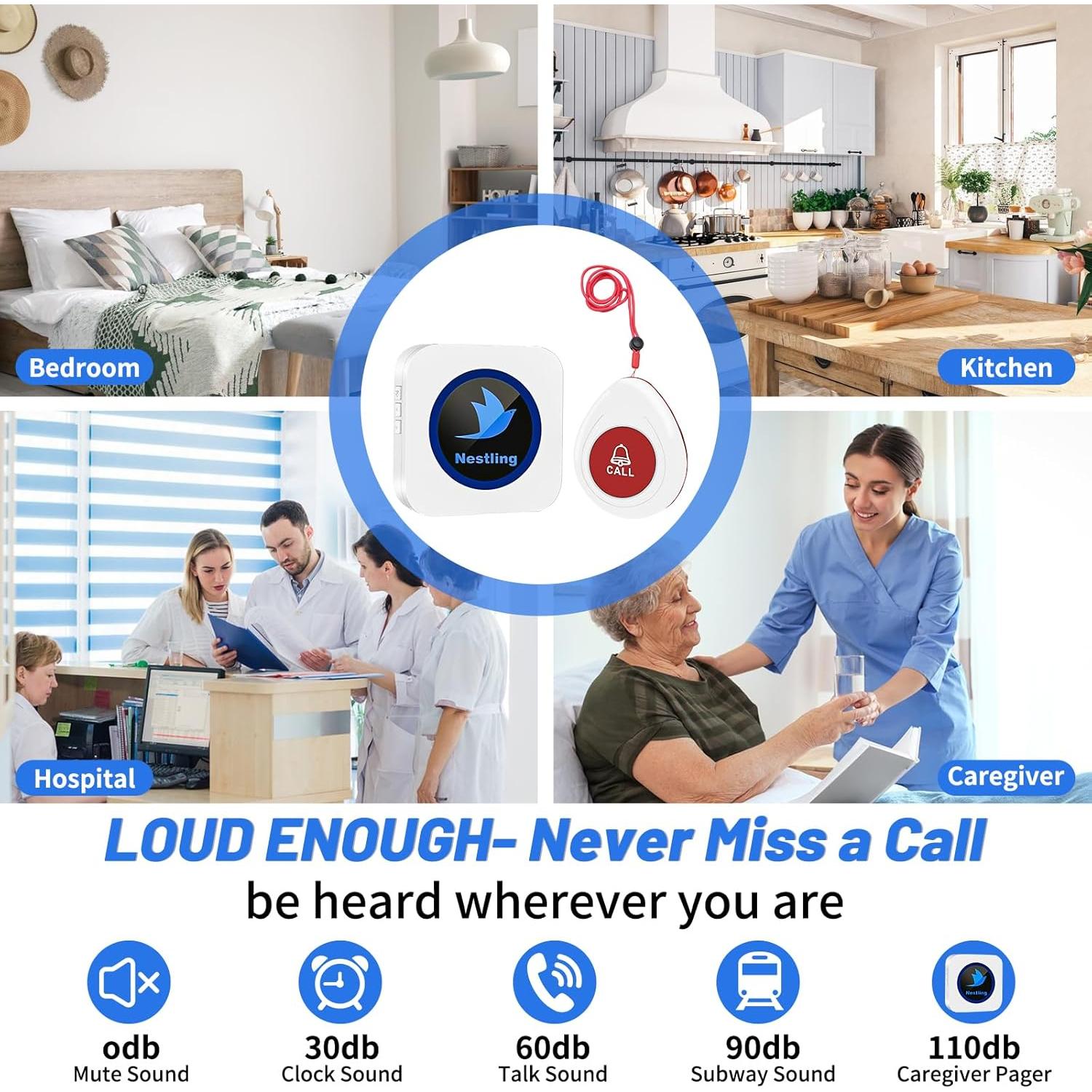 Sistema de Alerta Inalámbrico Nestling para Cuidadores - Botón SOS