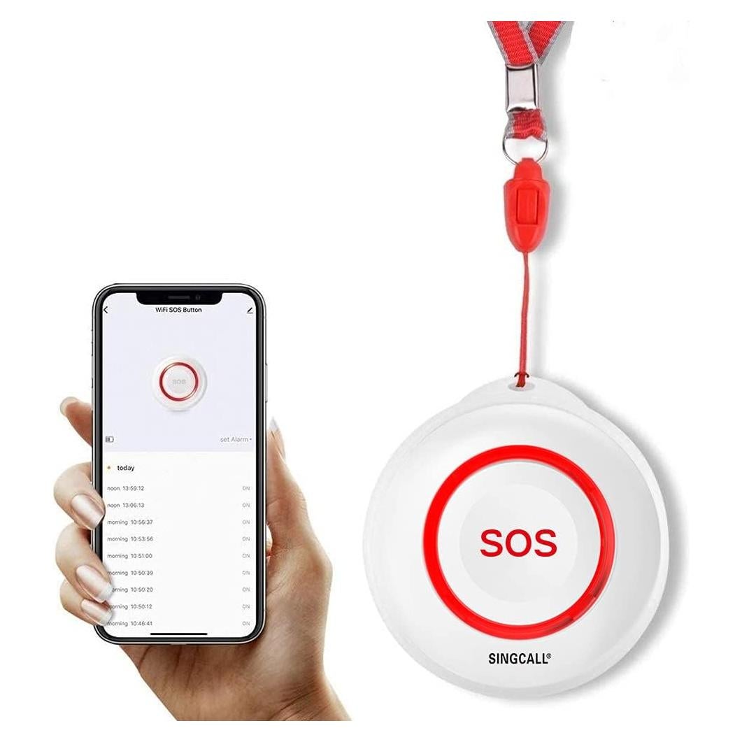 Botón de Alerta de Pánico SINGCALL Inalámbrico IP55 para Ancianos