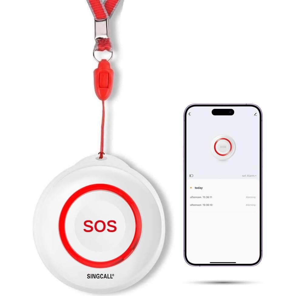 Botón de Alerta de Pánico SINGCALL Inalámbrico IP55 para Ancianos