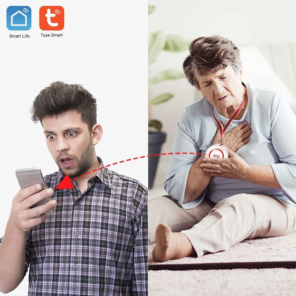 Botón de Alerta de Pánico SINGCALL Inalámbrico IP55 para Ancianos