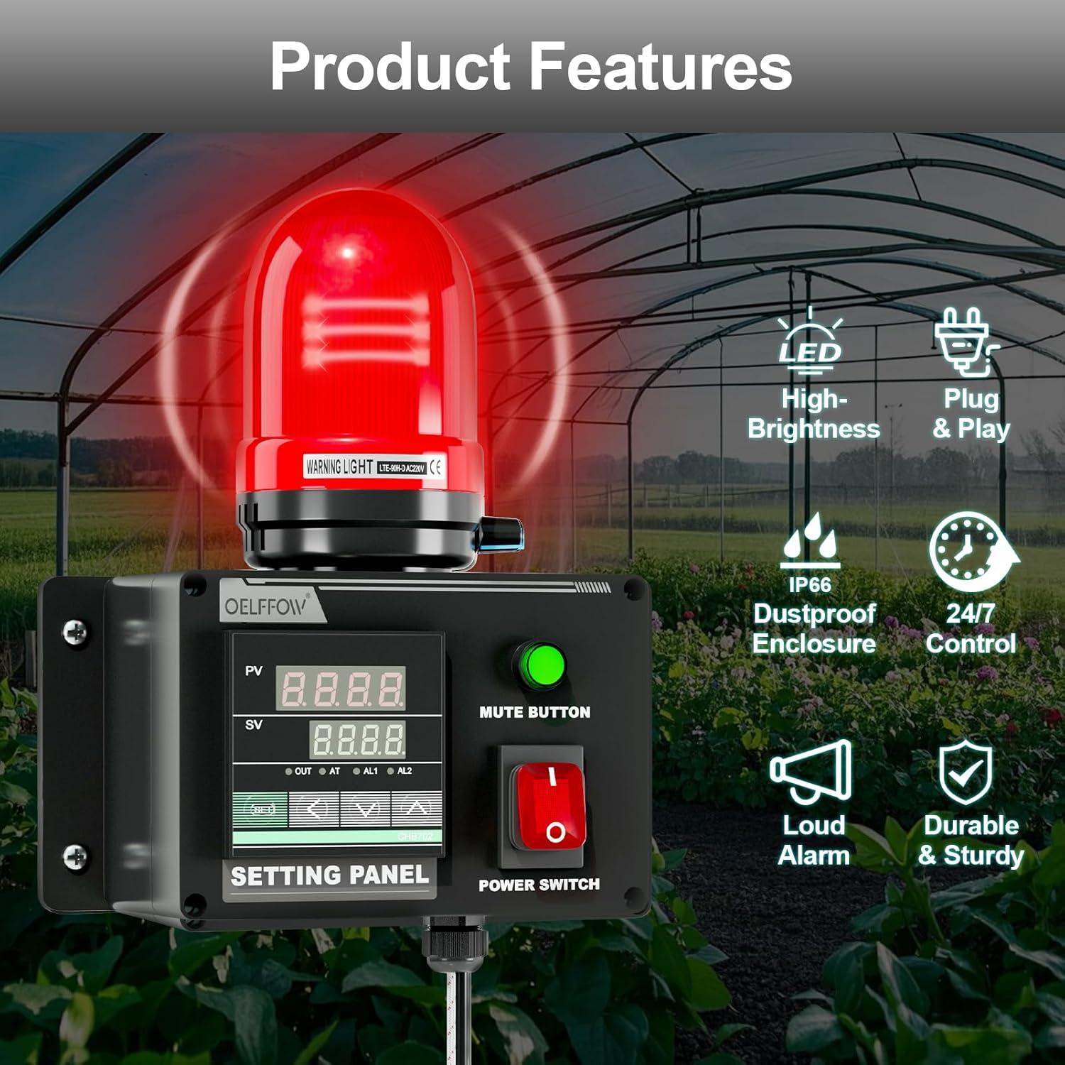 Alarma de Temperatura 250V Minyu LBT-080-BJ-03, 105dB