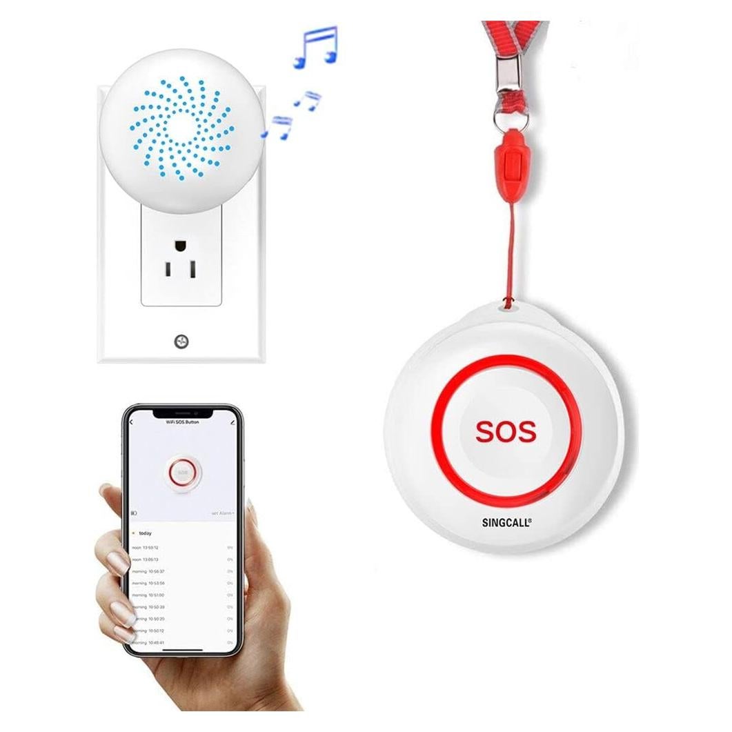 Botón de Pánico Inalámbrico SINGCALL con Receptor 120dB