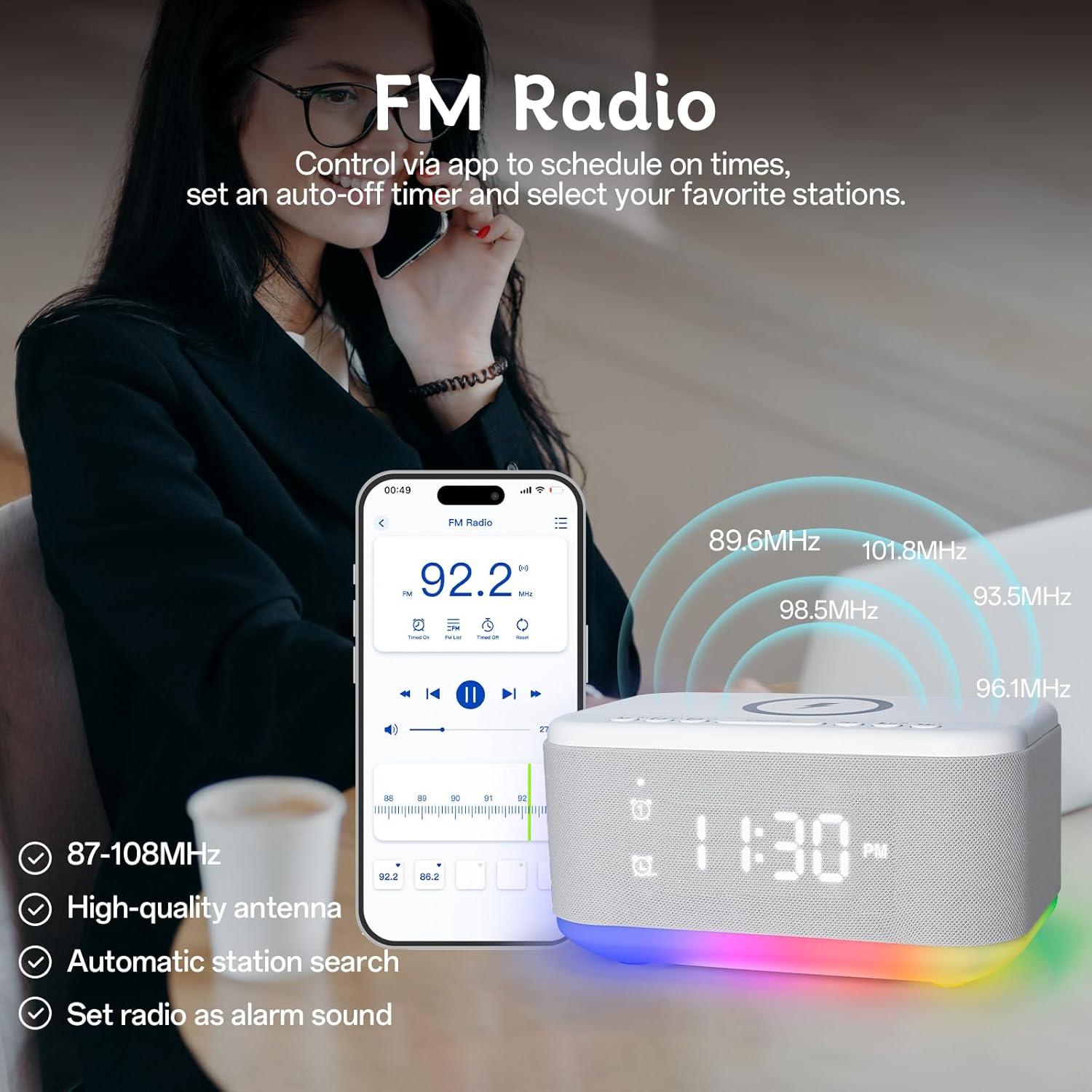 Reloj Despertador Digital Fansbe Smart A21-B con Bluetooth y FM