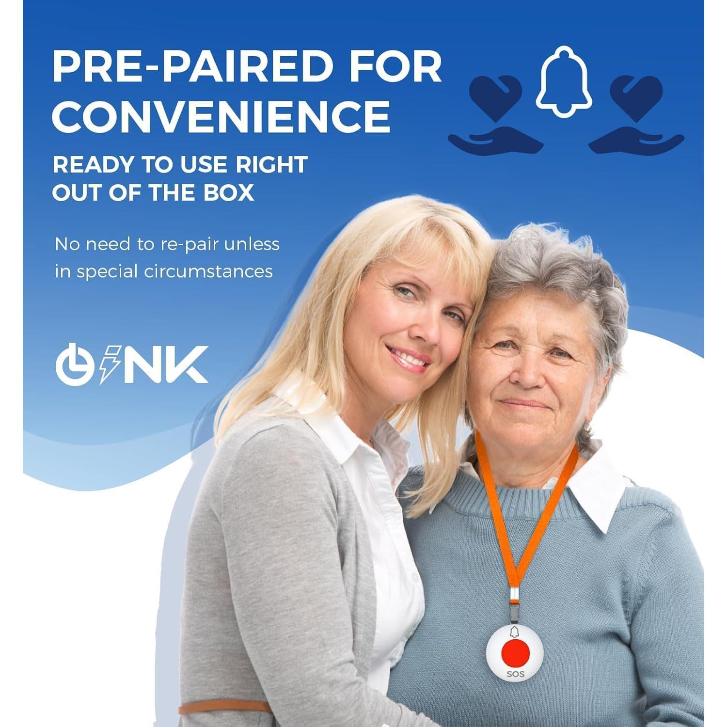 Botón de Llamada Inalámbrico OLINK para Ancianos 600m
