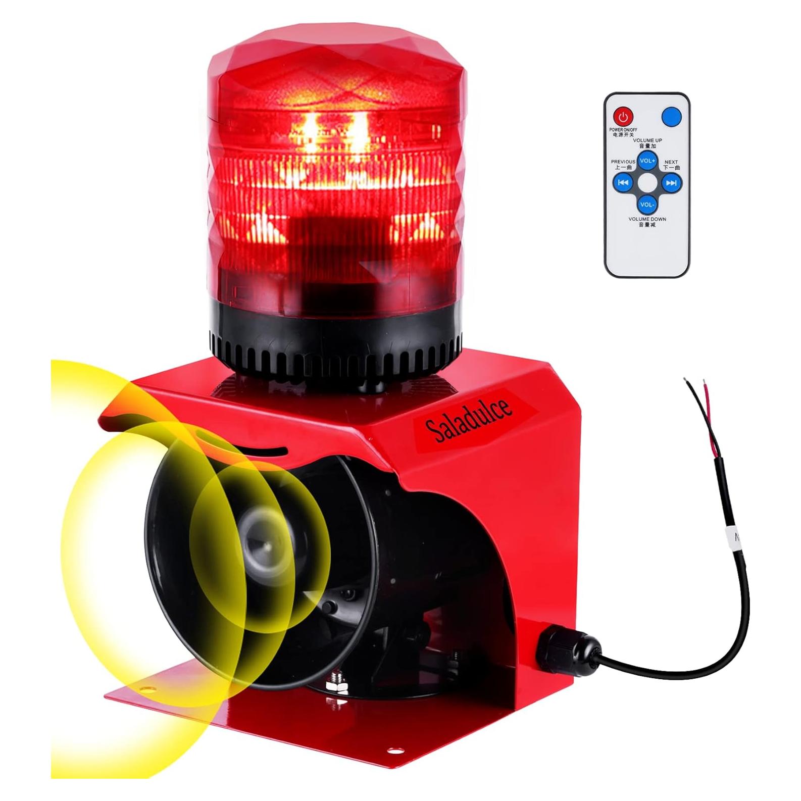 Alarma de Sirena Industrial Saladulce 120dB con Control Remoto